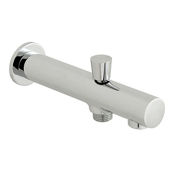 Vado Sirkel Round Chrome Straight Bath Spout with Diverter - Wall Mounted