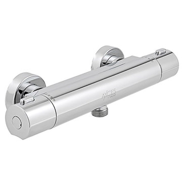 Vado Sirkel Exposed Thermostatic Chrome Bar Shower Mixer Valve - 1 Outlet - 2 Controls