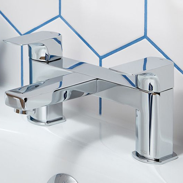 Vado Axces Ekko Deck Mounted 2 Hole Bath Shower Mixer Tap - AX-EKO-137-CP
