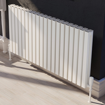Kartell K-Rad Hamilton Horizontal Flat Bar Radiator 575mm High - Aluminium - Double Panel