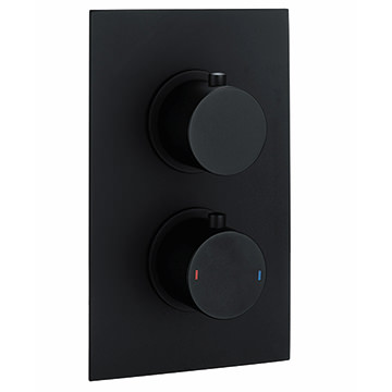 RAK Contemporary Concealed Rectangular Thermostatic Black Shower Valve