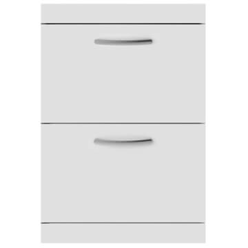 Nuie Athena Floor-Sranding Vanity Unit - 600 x 383mm - 2 Drawer - Gloss Grey Mist - Ex-Display