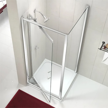 Merlyn 8-Series Pivot Infold Shower Door with Seals - Reversible - Aluminium Frame