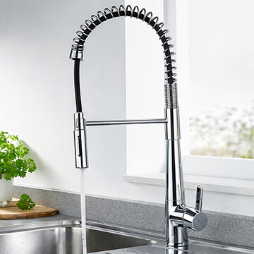 Bristan Axia Professional Eco-Start Pull Down Kitchen Mixer Tap with Detachable Swivel Spout
