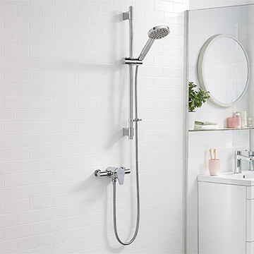 Bristan Capri Contemporary Exposed Chrome Shower Mixer Valve with Slide Rail Kit