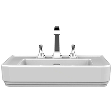 Heritage Wynwood Traditional White 3 Taphole Basin - 600 x 449mm - Ex-Display