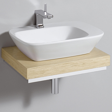 Twyford Vello Light Oak 600mm Wide Bathroom Shelf - Ex-Display