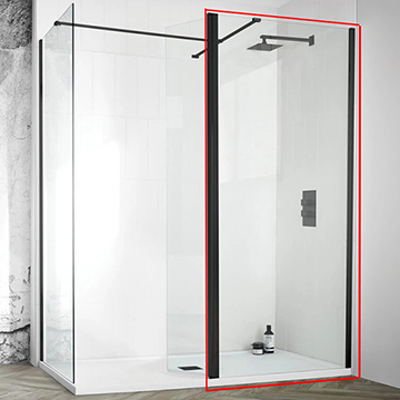 Aquadart Walk In Shower Screen - Clear Glass - 1400 x 2000mm - Aluminium Frame - Ex-Display