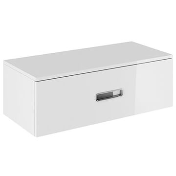 Crosswater Seattle Pure Gloss White Wall Hung Console Unit - 1 Drawer - 1000 x 300mm - Ex-Display
