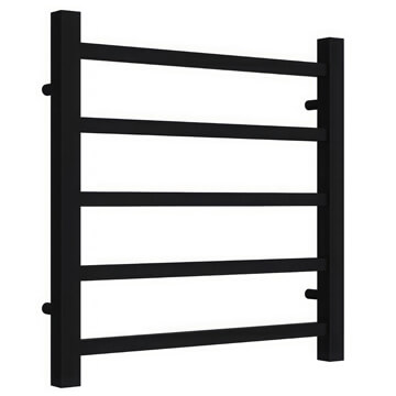 Reina Serena Straight Black Ladder Towel Rail - 500mm Wide - Mild Steel