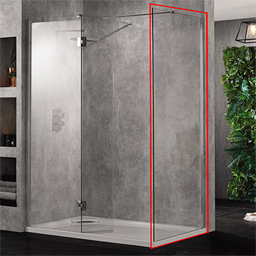 Aquadart Wetroom 10 Walk-In Clear Glass Shower Panel - 600 x 2000mm - Ex-Display