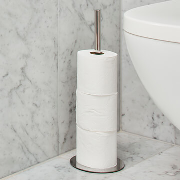 Smedbo Outline Freestanding Spare Toilet Roll Holder - Round Base - Stainless Steel