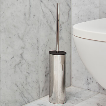Smedbo Outline Freestanding Round Toilet Brush and Holder - Stainless Steel