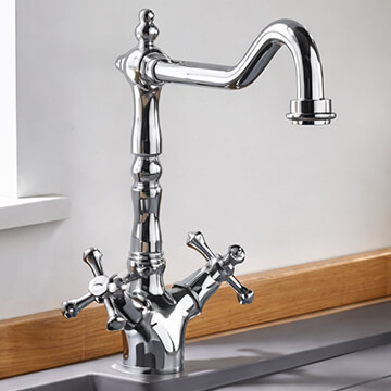 Bristan Colonial Kitchen Mixer Tap - French Provincial Style - Easyfit - Crosshead