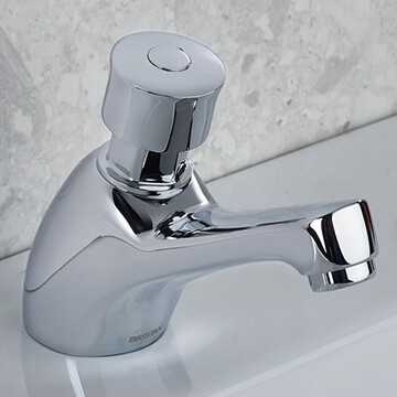 Bristan Commercial Chrome Finish Single Basin Soft Touch Timed Flow Tap