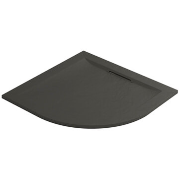 Mira Flight Slate Low Level Offset Quadrant Shower Tray with Waste - Acrylic-Capped Resin Stone