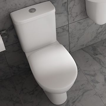 Lecico Atlas Close Coupled WC Pan with Cistern and Soft Close Seat - Short Projection
