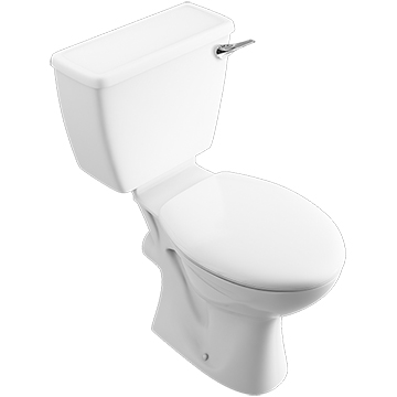 Lecico Atlas Close Coupled WC Pan with Lever Cistern - Open Back - 360 x 711mm