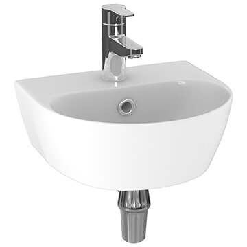 Lecico Atlas Round Ultra Thin Lipped 1 Tap Hole White Basin