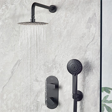 Bristan Hourglass Black Concealed Dual Control Thermostatic Showerset With Riser kit