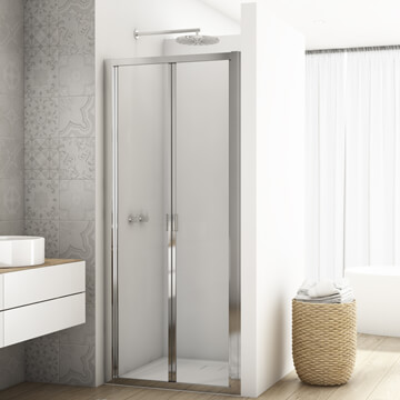 Kudos Divera Bifold Shower Door with Pull Handle - Aluminium Frame