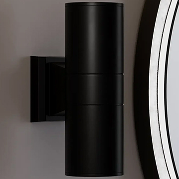 Sensio Ember Contemporary Dual Lit Wall Light - Matt Black
