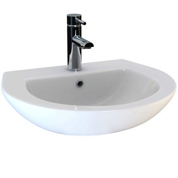 Lecico Atlas Contemporary Wall Hung White Washbasin
