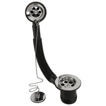 Lecico Atlas Polished Chrome Bath Combi Waste with Plug and Chain - BWASTEPCH