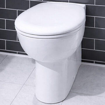 Lecico Atlas Comfort Height Back-To-Wall WC Pan with Soft Close Seat - 360 x 560mm