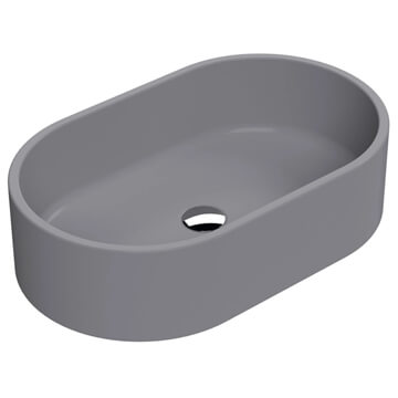 Nuie Matt Grey Oval Countertop Vessel Basin - 565 x 350mm - Ex-Display