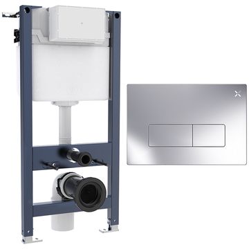 Crosswater MPRO Slimp Depth WC Support Frame with Concealed Cistern and Flush Plate