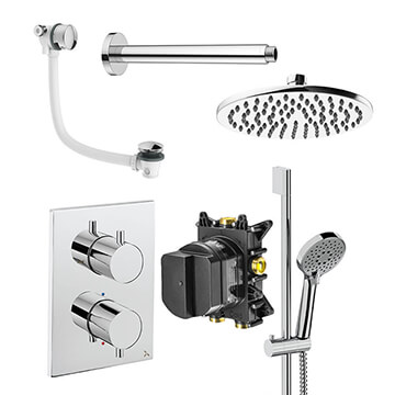 Crosswater Crossbox 3 Outlet Thermostatic Shower Set with Ceiling Mounted Arm