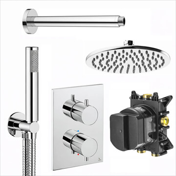 Crosswater MPRO Thermostatic Shower Set 3 with Ceiling Mounted Arm and Shower Head