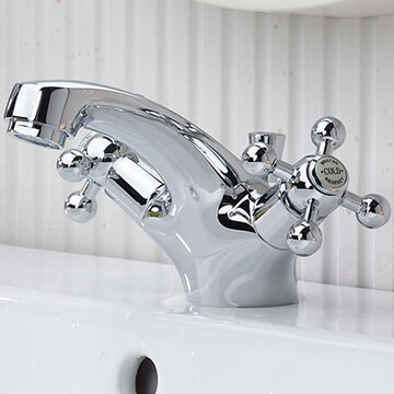Bristan Regency Chrome Traditional Basin Mixer Tap with Pop-Up Waste - Crosshead