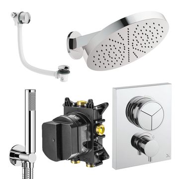 Crosswater MPRO Thermostatic Concealed Mixer Valve with Shower Head and Handset