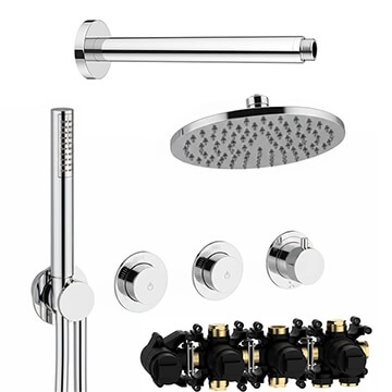 Crosswater Module Thermostatic Shower Set 8 with Ceiling Mounted Arm