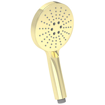 Saneux Cos 3 Round Multi-Function Brushed Brass Shower Handset - 120 x 245mm