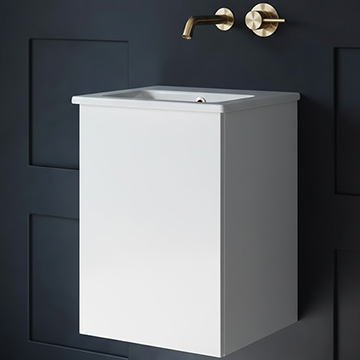 Saneux Uni Wall Hung Vanity Unit - 400 x 530mm - Handle-Less - Reversible Door