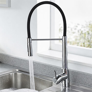 Bristan Silhouette Professional Pull Down Kitchen Sink Mixer Tap - Stainless Steel and ABS