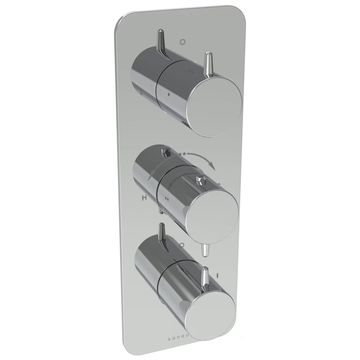 Saneux Eden Concealed Thermostatic Shower Valve - 3 Control - 3 Outlet - Rectangular Trim - Image