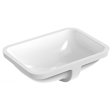 Saneux Regency Contemporary Gloss White Undermount Basin with Overflow - 540 x 400mm