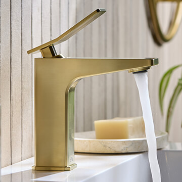 Bristan Tangram Eco Start Basin Mixer Tap With Clicker Waste