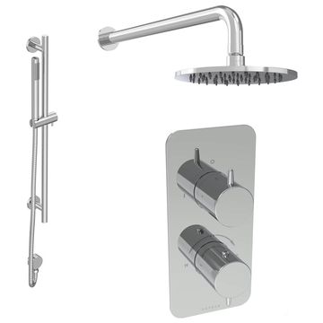 Saneux Eden Concealed Thermostatic Shower Kit with Slider Rail - 2 Control - 2 Outlet - Image