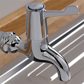 Bristan Value Pair of Ergonomic Chrome Bib Taps - Lever Handles