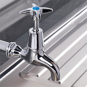 Bristan X-Head Pair of Traditional Chrome Bib Taps - Crosshead Handles