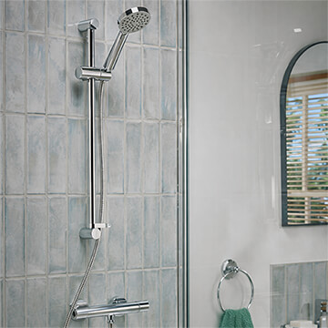 Bristan Zing-2 Thermostatic Cool Touch Shower Mixer Valve with Slide Rail Kit