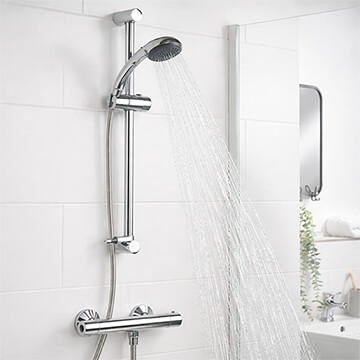 Bristan Zing Basic Cool Touch Shower Rail Kit with Bar Mixer Valve - Chrome