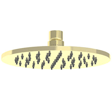 Saneux Cos Contemporary Brushed Brass Shower Head - Swivel - 200 x 200mm