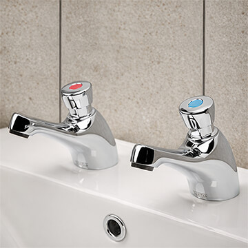 Bristan Value Non Concussive Chrome Basin Taps