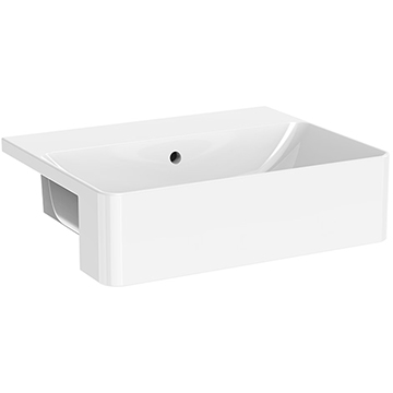 Saneux Sienna Gloss White Rectangular Semi Recessed Basin with Overflow - 500 x 400mm